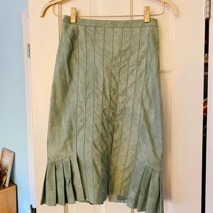 Goat Leather Christian Dior Teal Pencil Skirt sz.6